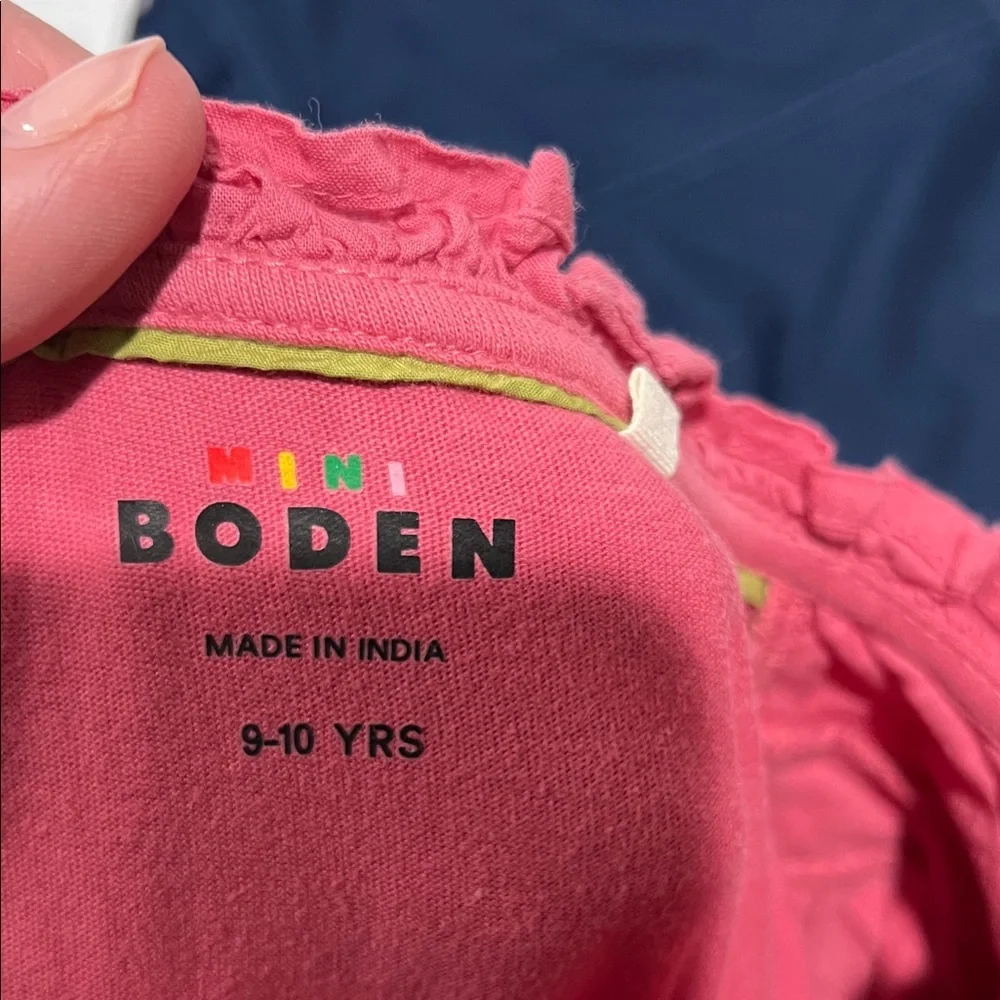 Mini Boden Pink Embroidered Long Sleeve Jumper Sz 9/10 years